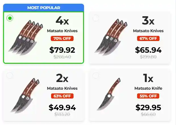 Matsato Knife Pricing USA 2026 — Bundle Packages
